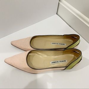 Manolo Blahnik pointy toe flats Sz 37.5